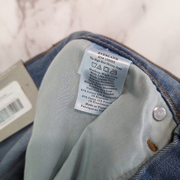 Everlane Skinny Jean Womens 23 Tall The High Rise Denim Mid Light Wash NEW - Picture 9 of 11